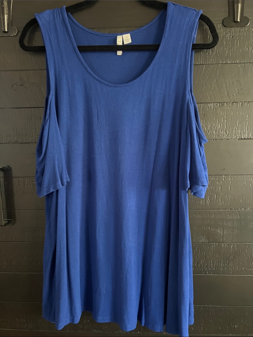 Elle Royal Blue Cold-Shoulder Tunic Top